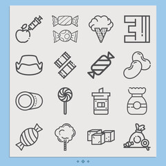 Simple set of crystalline related lineal icons.