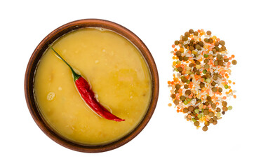 Hot cream soup of different cereals. Photo