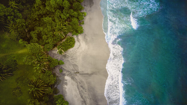 Aerial View of Espadilla Beach in Costa Rica