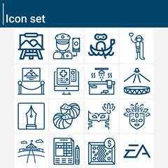Simple set of arts related lineal icons.