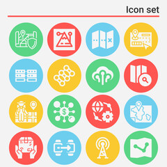 16 pack of bundle  filled web icons set