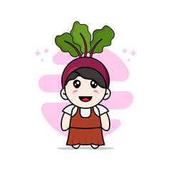 Cute girl character wearing onion costume