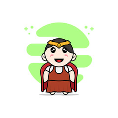 Cute girl character wearing superhero costume.