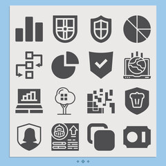 Simple set of regression related filled icons.