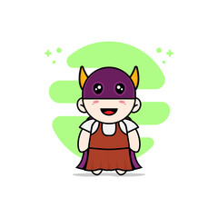 Cute girl character wearing superhero costume.