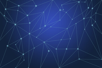 Fototapeta premium neural, social network, lines, triangles, blue modern technology background, the basis for the designer