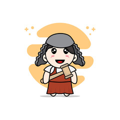 Cute girl character design wearing judge costume.