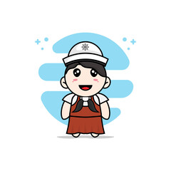 Cute girl character wearing sailor costume.