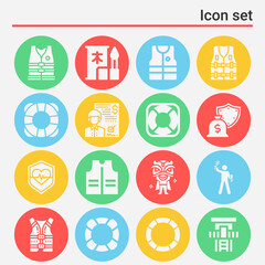 16 pack of time of  filled web icons set