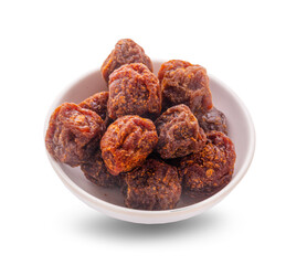 Dried sweet plums  isolated on white background