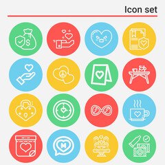 16 pack of equality  lineal web icons set