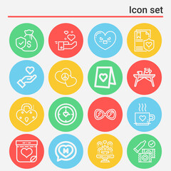 Fototapeta premium 16 pack of equality lineal web icons set