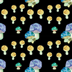 seamless pattern of abstract colorful mushrooms wallpaper