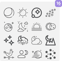 Simple set of infinity related lineal icons.