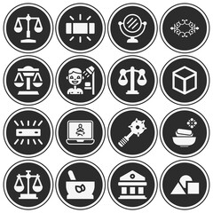 16 pack of symmetrical  filled web icons set