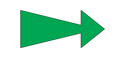 Green arrow on white background.