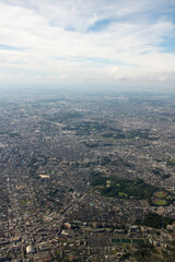 飛行機から見た東京都心風景　縦
