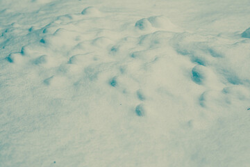 Surface of pure white snow with bumps.Winter image.
