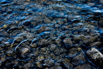 Water Flowing Across the River Rocks