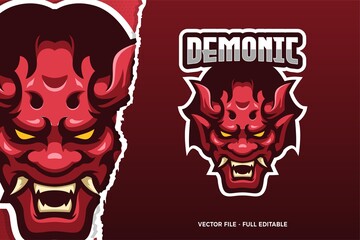 Red Demon E-sport Game Logo Template