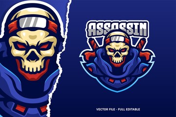 Ninja Assassin Skull E-sport Game Logo Template © MightyFire