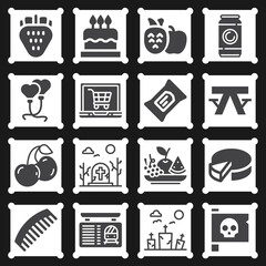 16 pack of sweet  filled web icons set