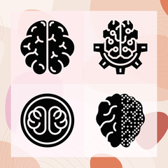 Simple set of mental capacity related filled icons