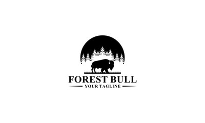 forest bull logo in white background