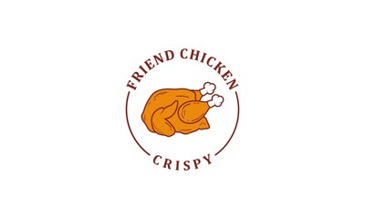 Hot Crispy Fried Chicken logo template in white background