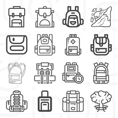 16 pack of keeps  lineal web icons set