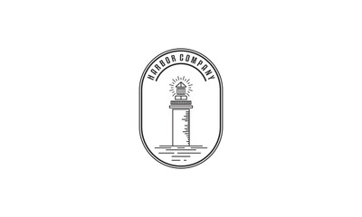  Tower Island Beach Coast Simple Line Art logo design inspiration in white background