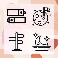 Simple set of celestial related lineal icons