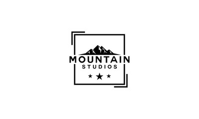 Mountain Landscape Frame for Adventure Outdoor Nature Photography Photographer Logo Design