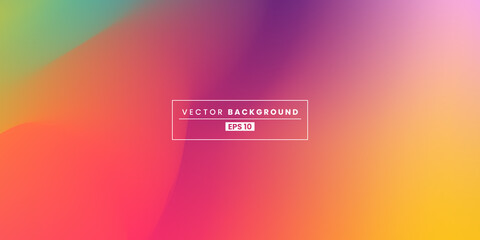 Abstract blurred gradient background. Colorful smooth banner template. Mesh backdrop with bright colors. Vector