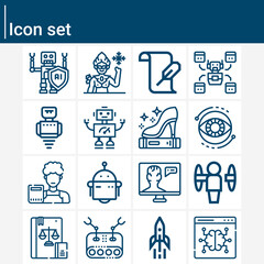 Simple set of literature related lineal icons.