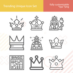 Simple set of judah related lineal icons.