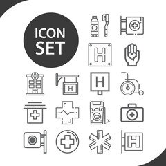 Simple set of pediatric related lineal icons.