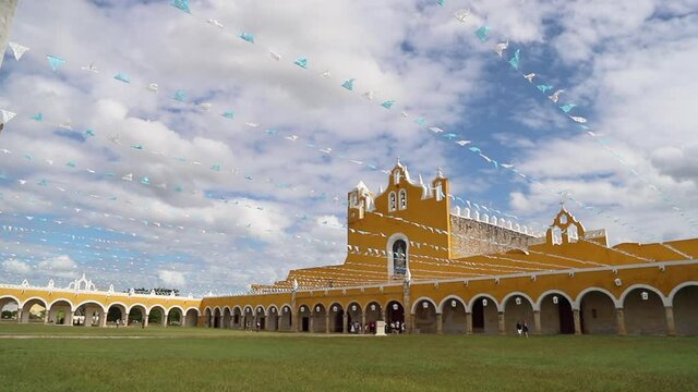 Colonial city of Izamal. Yellow City in Mexico. The beautiful colonial city of Izamal in the Yucatan state of Mexico