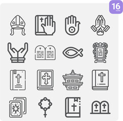 Simple set of mysticism related lineal icons.