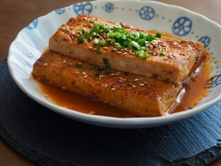 아시아 음식 두부간장조림, 반찬 
