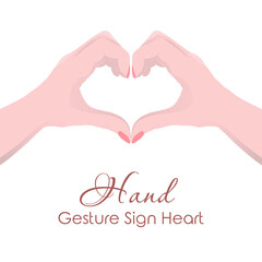Heart in woman hands Valentine day Symbol isolated on white Vector illustration.