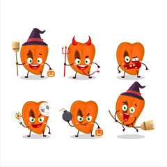 Halloween expression emoticons with cartoon character of slice of zapote