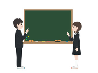 授業風景 勉強をする 手を挙げる 学生 生徒 イラスト素材 Boy Canvas Print B Senryu