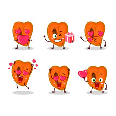 Slice of zapote cartoon character with love cute emoticon