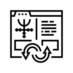 index to information converter line icon vector. index to information converter sign. isolated contour symbol black illustration