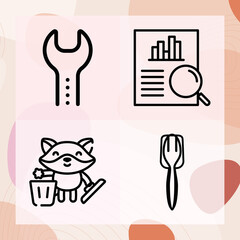 Simple set of modeling related lineal icons