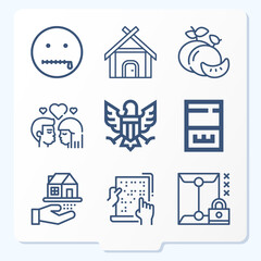 Simple set of 9 icons related to pretty