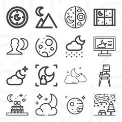 16 pack of preceding  lineal web icons set