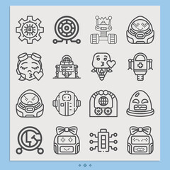 Simple set of futuristic related lineal icons.
