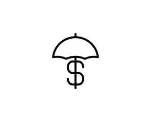 Money protect line icon. Vector symbol in trendy flat style on white background. Web sing for design.